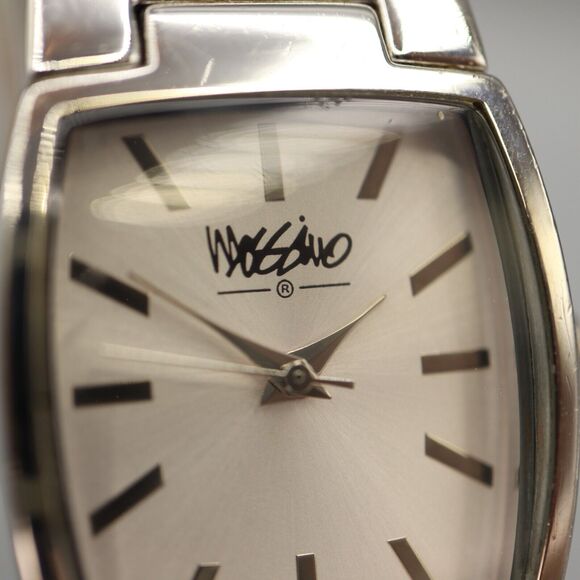 Mossimo Silver Tone Square Barrel Watch Yellow Leather Strap w New Battery - Picture 4 of 13